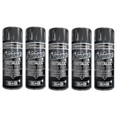 5X Paint Factory All Purpose Black Metallic Spray Paint 200ml Spray Paint